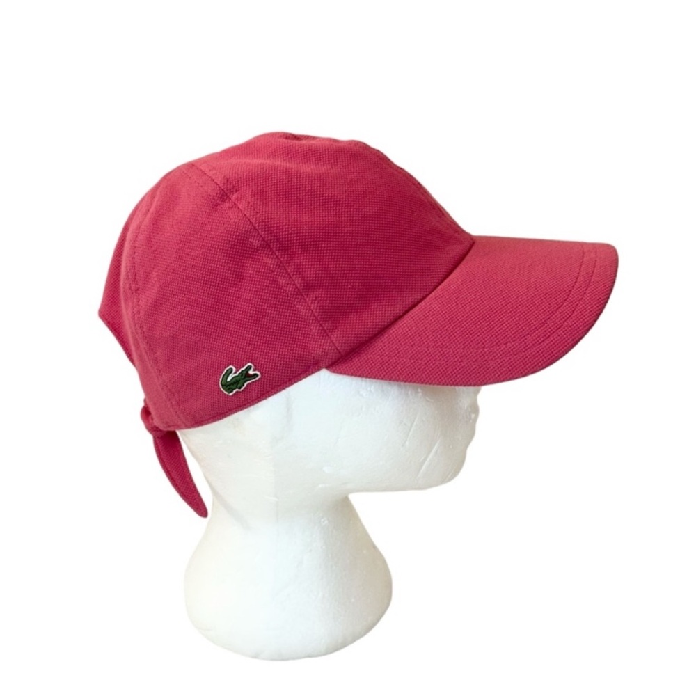 Pink Lacoste Hat Crocodile Logo Adjustable Tie Back